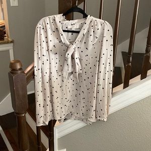 Black and White Bowed dress shirt